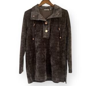 Soft Surroundings St. Germain Chenille Pullover Tunic Womens Medium Brown Taupe